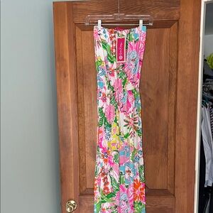 Lilly Pulitzer Floral Strapless Maxi Dress